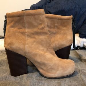 Light Brown/Tan Suede Heeled Boots